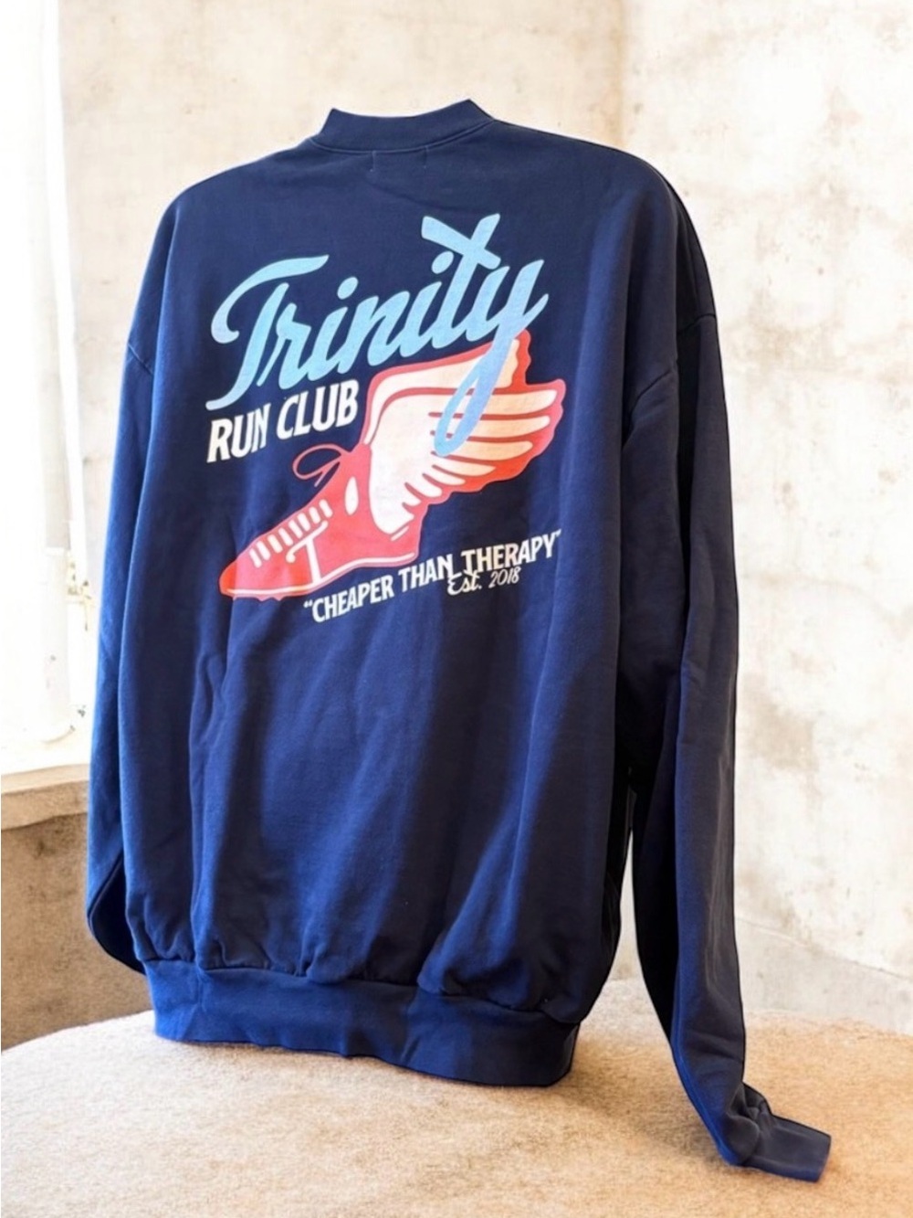 Trinity Label Run Club Size XXL Navy Blue Crewneck Heavyweight Sweatshirt